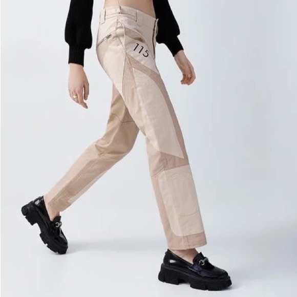 House of Sunny Pants - House of Sunny Beige Cargo Biker Pant